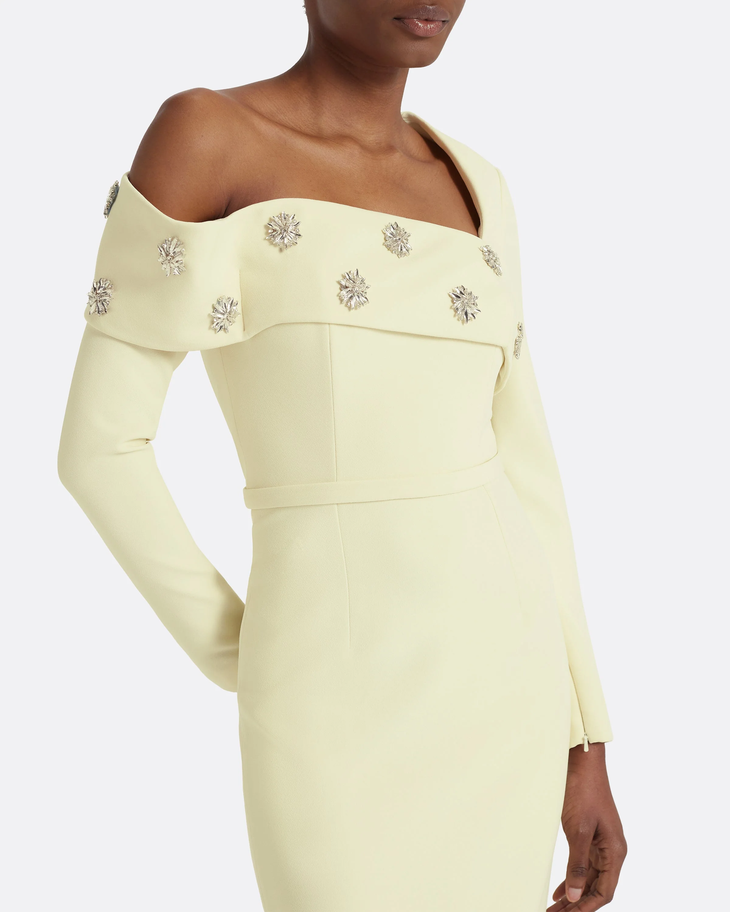 Yemihma Long Dress in Buttermilk with Embroidery - Image 3
