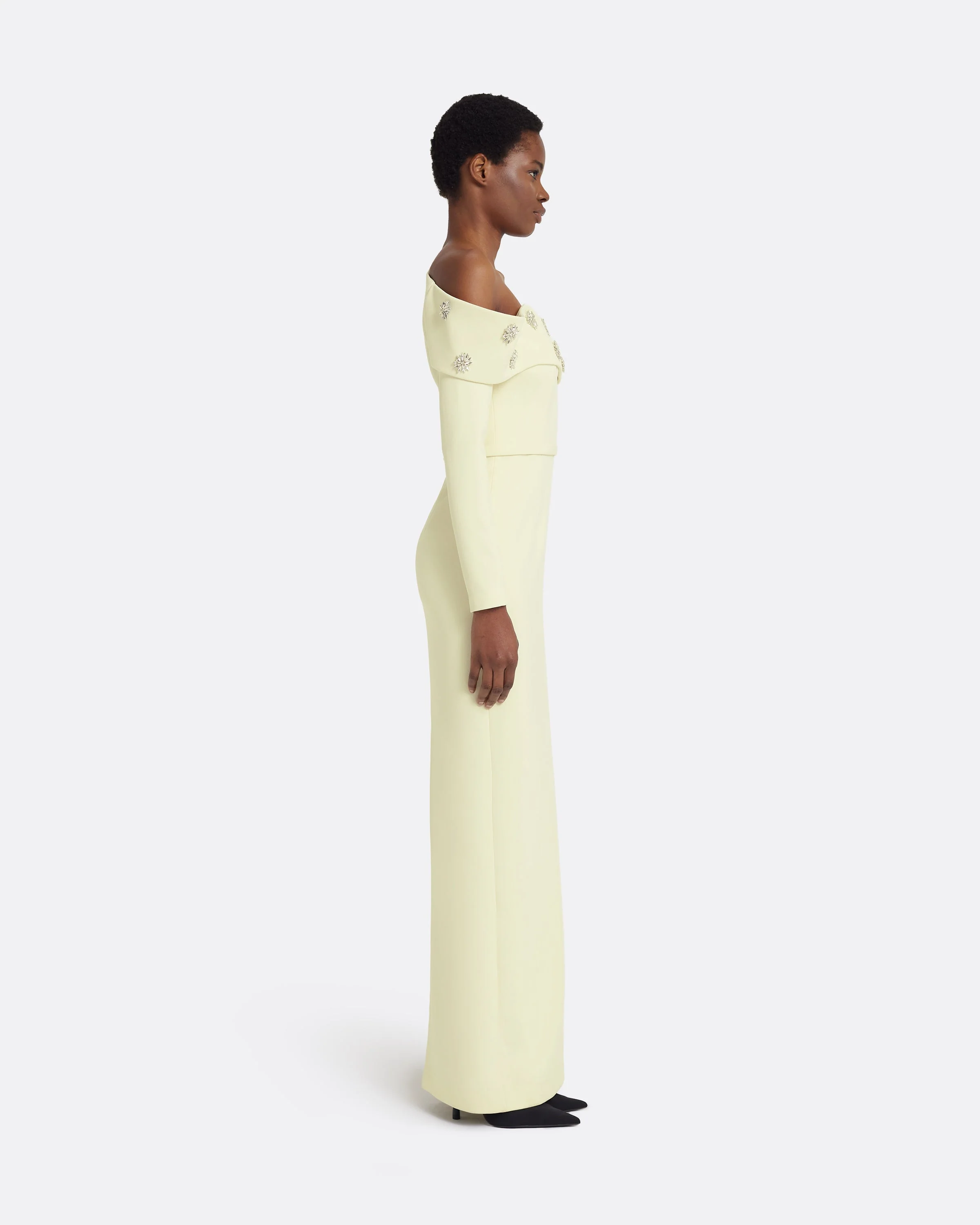 Yemihma Long Dress in Buttermilk with Embroidery - Image 4