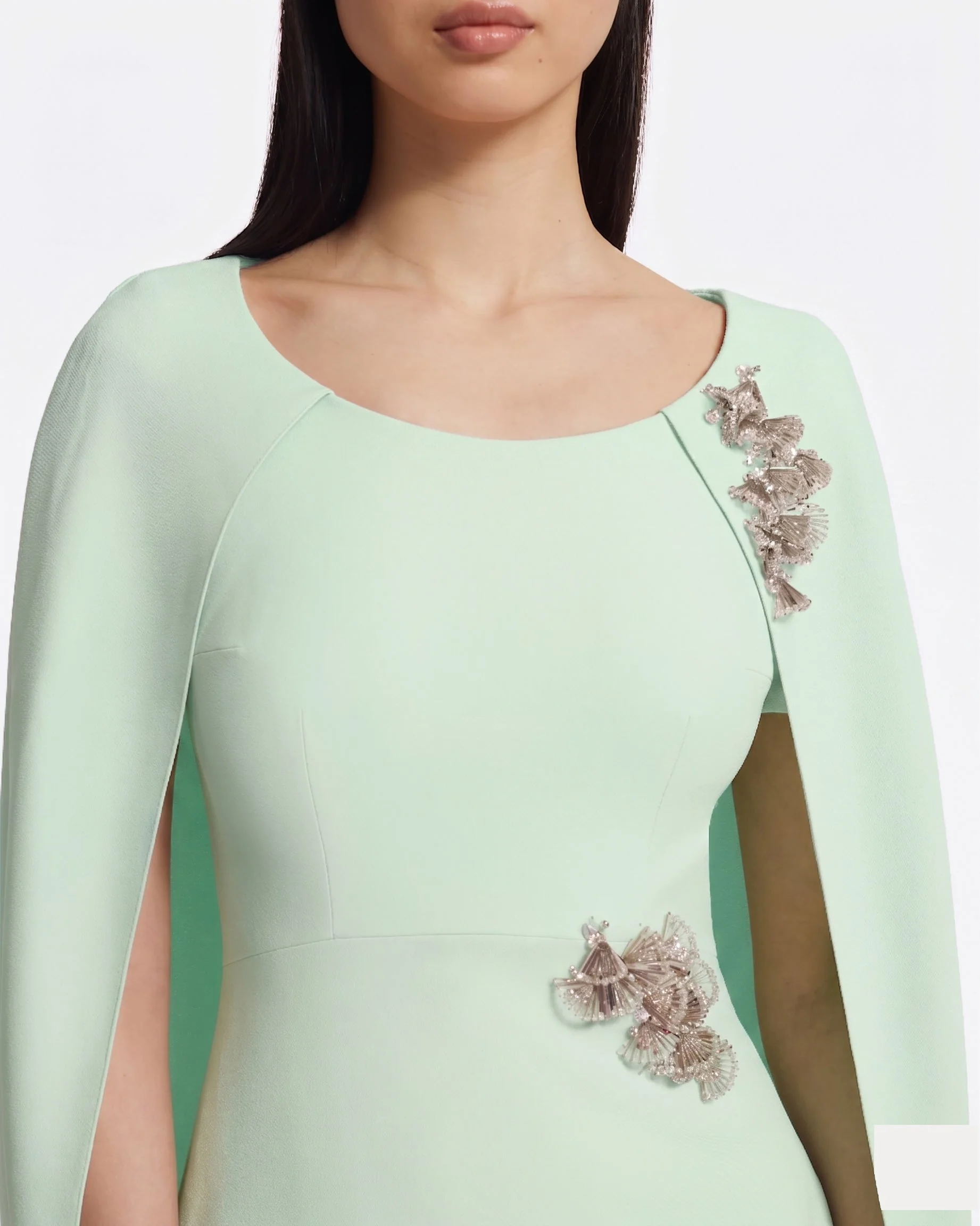 Yuna Long Dress in Sea Glass with Silver - Image 8