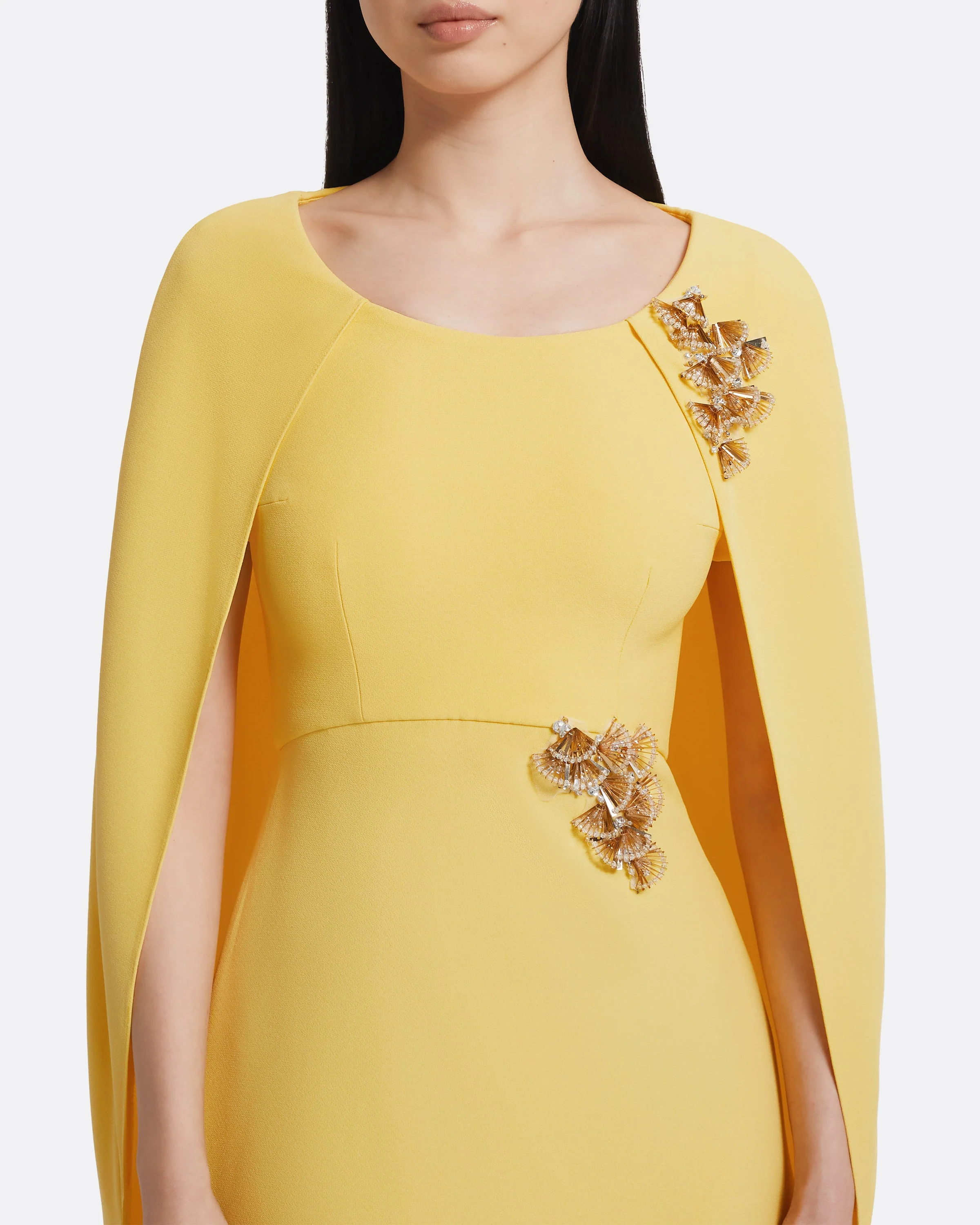 Yuna Long Dress in Aspen Gold with Gold - Image 8
