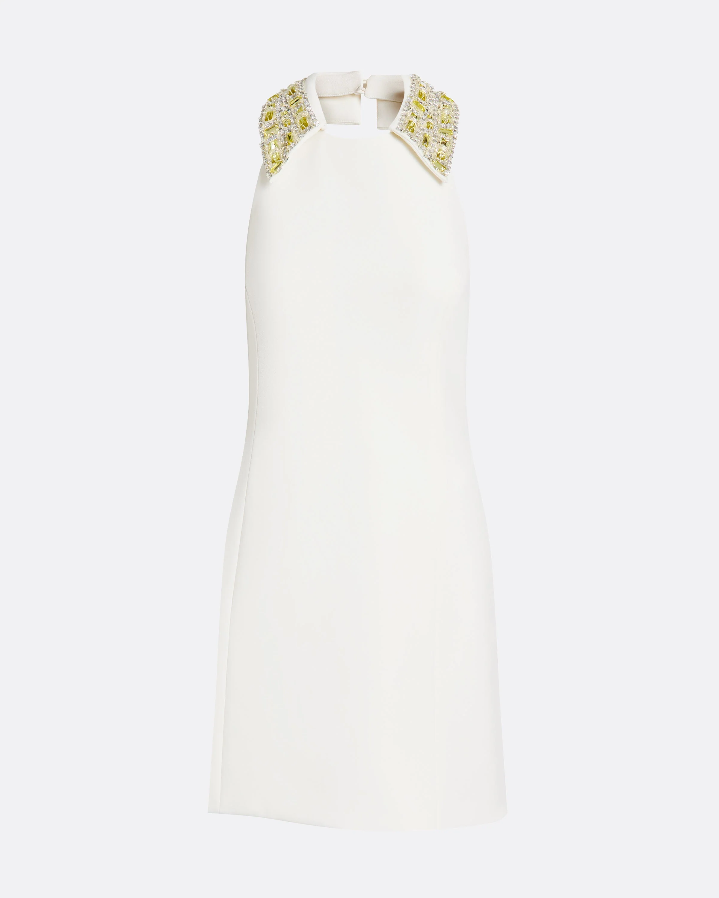 Zura Short Dress in Ivory with Gold Embellishment - Image 5